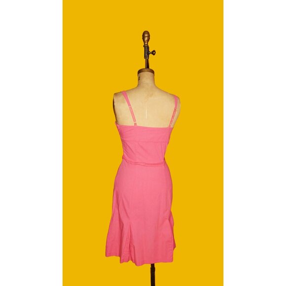 1990s-Y2K Vintage BETSEY JOHNSON NY New York Pink Cotton Sleeveless Dress with K - Picture 3 of 9